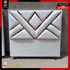 Base Cama Doble 140x190 con Espaldar en Diseño Espejo – Lujo, Elegancia y Máxima Resistencia