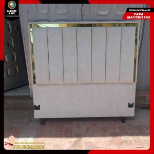 Base Cama Doble 140x190 con Espaldar en Diseño Espejo – Lujo, Elegancia y Máxima Resistencia