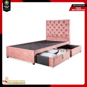 Base Cama Doble 140×190 con 2 Cajones y Espaldar Básico