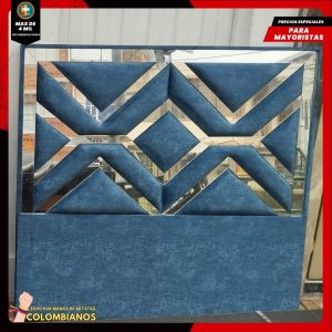 Base Cama Doble 140x190 con Espaldar en Diseño Espejo – Lujo, Elegancia y Máxima Resistencia