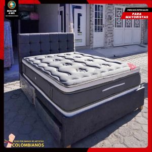 Base Cama Doble 140×190 con 2 Cajones y Espaldar Básico