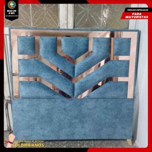 Base Cama Doble 140x190 con Espaldar en Diseño Espejo – Lujo, Elegancia y Máxima Resistencia