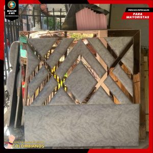 Base Cama Doble 140x190 con Espaldar en Diseño Espejo – Lujo, Elegancia y Máxima Resistencia