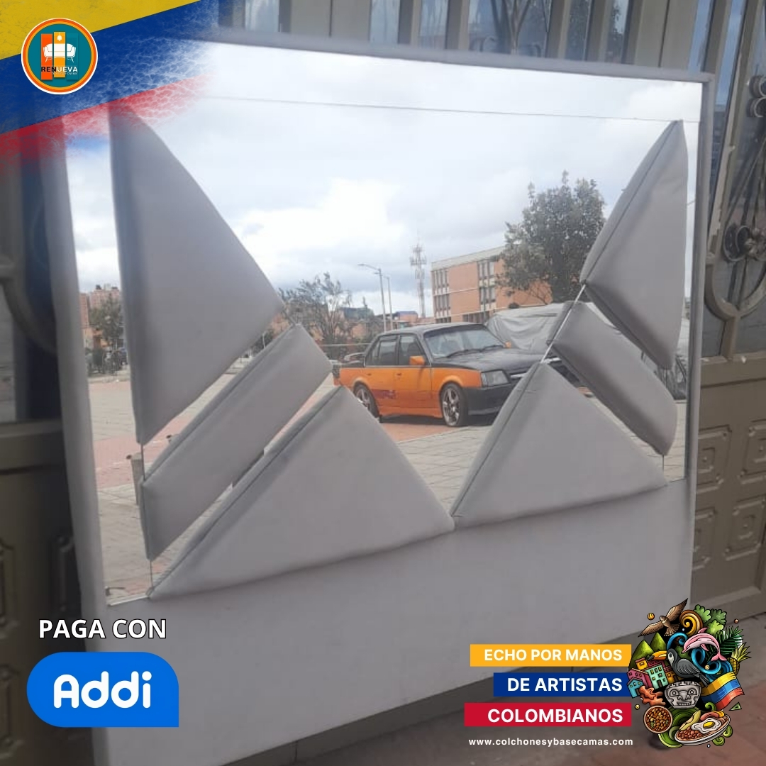 Base + Espaldar Con Espejo/vidrio Liquidacion - Remate 140*190 - Imagen 5