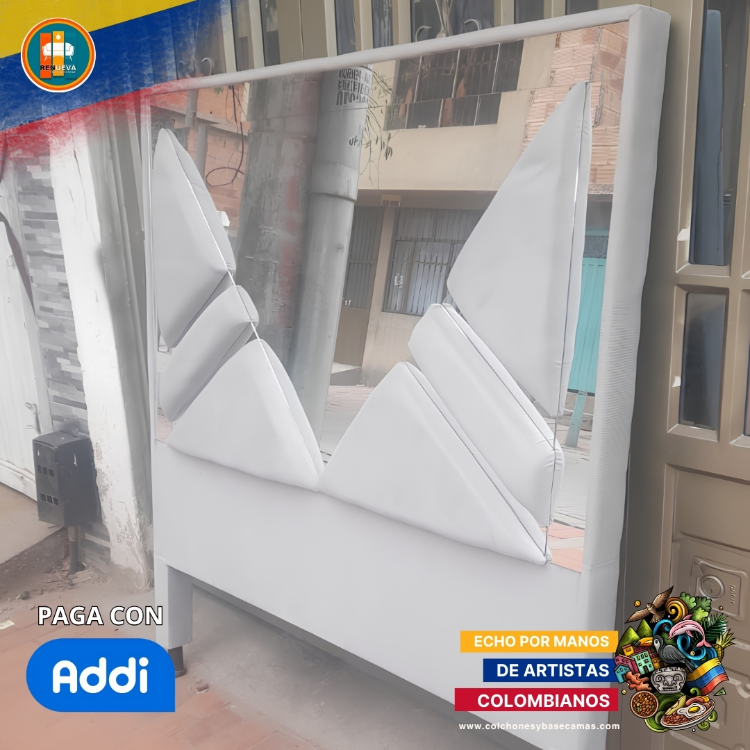 Base + Espaldar Con Espejo/vidrio Liquidacion - Remate 140*190 - Imagen 6